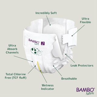 Foto 3 | Foto 3 | Bolsa Verde Hipoalergénica Para Pañales Bambo Nature, Tamaño 2 (7-13 Libras) - Venta Internacional.