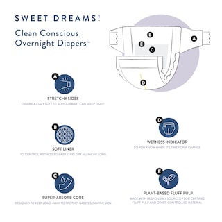 Foto 5 | Foto 5 | Pañales The Honest Company Clean Conscious Overnight, Talla 4 - Venta Internacional.