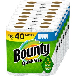 Foto 1 | Foto 1 | Toallas De Papel Bounty Tamaño Rápido Color Blanco 16 Unidades Familiares = 40 Estándar - Venta Internacional.