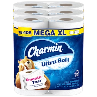 Foto 1 | Foto 1 | Papel Higiénico Charmin Ultra Soft 18 Mega Xl = 108 Regular - Venta Internacional.
