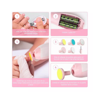 Foto 4 | Foto 4 | Lima de Uñas Eléctrica Belug Rosa para Adultos y Bebés con Luz Led 6 en 1