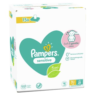 Foto 1 | Foto 1 | Toallitas Humedas Pampers Sensitive 1200 15 Paquetes x 80 - Venta Internacional