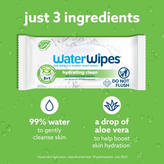 Foto 3 | Foto 3 | Toallitas Para Bebés Waterwipes Hydrating Clean, 99% A Base De Agua, 360 Unidades - Venta Internacional.