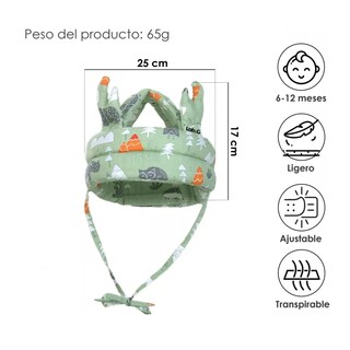 Foto 3 | Foto 3 | Gorro Protección Caídas Cascos Bebés Lab.g Verde Claro