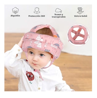 Foto 2 | Foto 2 | Cascos Para Bebes Antigolpes Seguridad Bebes + Rodilleras + Calcetines Rosa