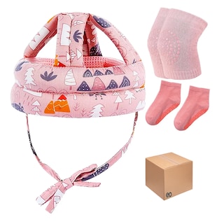 Foto 1 | Foto 1 | Casco Para Bebes Más Rodilleras Y Calcetas Eo Safe Imports Esi-21238 Rosa