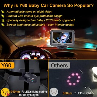 Foto 3 | Foto 3 | Cámara De Coche Para Bebés Yakry Y60 Hd 1080p Con Visión Diurna Y Nocturna - Venta Internacional.