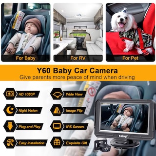 Foto 7 | Foto 7 | Cámara De Coche Para Bebés Yakry Y60 Hd 1080p Con Visión Diurna Y Nocturna - Venta Internacional.