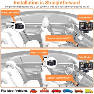 Foto 4 | Foto 4 | Cámara De Coche Para Bebés Rohent Hd 1080p Con Monitor Para Bebés Orientado Hacia Atrás - Venta Internacional.