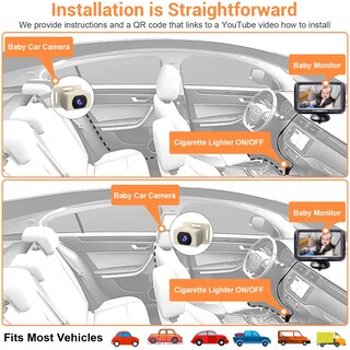 Foto 5 | Foto 5 | Cámara De Coche Para Bebés Rohent Beige 1080p Hd Con Visión Nocturna 150° - Venta Internacional.