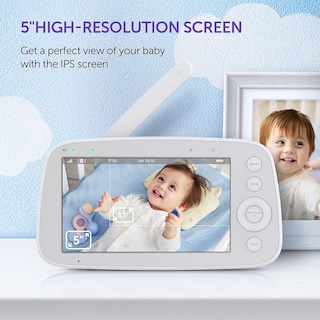 Foto 2 | Foto 2 | Monitor De Vídeo Para Bebés Hipp 5 720p Con Cámara De Giro, Inclinación Y Zoom De 900 Pies - Venta Internacional.