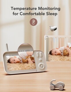 Foto 6 | Foto 6 | Monitor Para Bebés Nooie Con Cámara 720p Hd Y Pantalla De 5 Pulgadas - Venta Internacional.