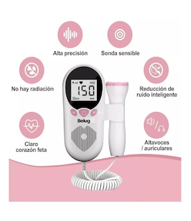 Foto 3 | Foto 3 | Detector De Frecuencia Cardíaca Fetal, Belug Portátil Blanco/rosa