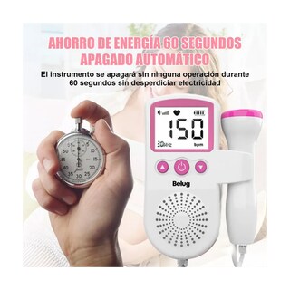 Foto 2 | Foto 2 | Monitor Para Bebe Belug Monitor Para Escuchar Latidos Bebe Blanco Rosa