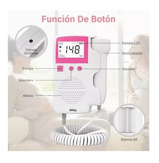 Foto 3 | Foto 3 | Detector De Frecuencia Cardíaca Fetal Doppler + Gel Batería Rosa