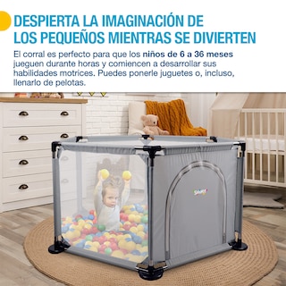 Foto 4 | Foto 4 | Corral para Bebé Portátil Interior Exterior Bolsa De Viaje, Shimy Gris 83282-gl