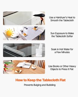 Foto 6 | Foto 6 | Cubierta De Mesa Vevor De Plástico Pvc Transparente 107 X 203 X 0,2 Cm - Venta Internacional.