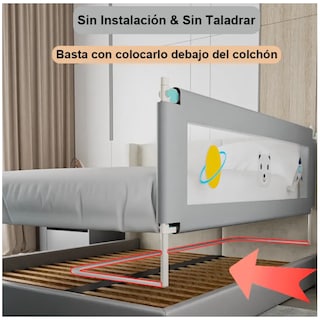 Foto 2 | Foto 2 | Barandales Barrera Protector Cama Bebe Eo Safe Imports Esi-21254 Gris