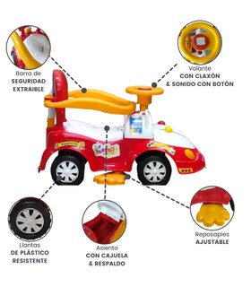 Foto 2 | Foto 2 | Montable Genérico Correpasillos con Bastón/Sonido/Luz/Cajuela color Rojo