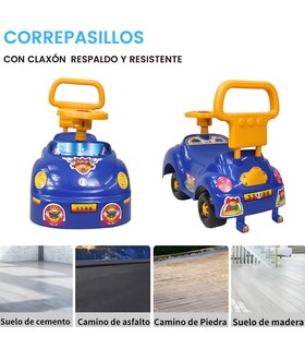 Foto 3 | Foto 3 | Coche Montable Correpasillos Genérico IS-777-A Azul Deportivo con Respaldo y Claxon