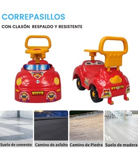 Foto 3 | Foto 3 | Coche Montable Correpasillos Genérico IS-777-A Rojo Deportivo con Respaldo y Claxon