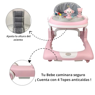 Foto 3 | Foto 3 | Andadera Caminadora 2 En 1 Con Luz Y Sonido Diseño De Changuito - Rosa
