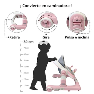Foto 4 | Foto 4 | Andadera Caminadora 2 En 1 Con Luz Y Sonido Diseño De Changuito - Rosa