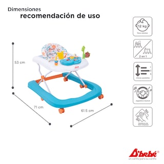 Foto 4 | Foto 4 | Andadera Caminadora D'bebé Jungle 2 en 1 Azul + Blanco