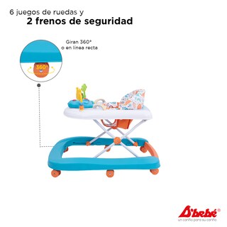 Foto 6 | Foto 6 | Andadera Caminadora D'bebé Jungle 2 en 1 Azul + Blanco