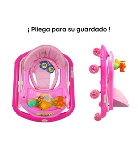 Foto 4 | Foto 4 | Andadera Para Bebe Plegable, Andador 8 Llantas De Gel Ballena - Rosa