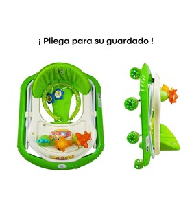 Foto 4 | Foto 4 | Andadera Para Bebe Plegable, Andador 8 Llantas De Gel Ballena - Verde