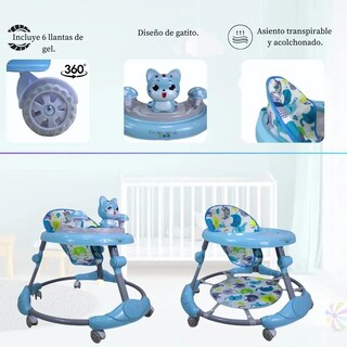 Foto 6 | Foto 6 | Andadera Bebé Tubular Confety World Anme018 Altura Ajustable Azul