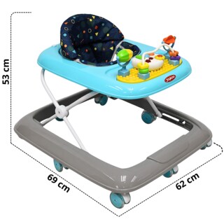 Foto 4 | Foto 4 | Andadera Para Bebé Luz Sonido Juguetes Interactivos Altura Ajustable Plegable Rueda De Goma Apta Desde 6 Meses Hasta 12 Kg -Azul