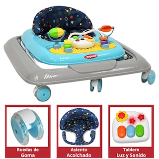 Foto 6 | Foto 6 | Andadera Para Bebé Luz Sonido Juguetes Interactivos Altura Ajustable Plegable Rueda De Goma Apta Desde 6 Meses Hasta 12 Kg -Azul