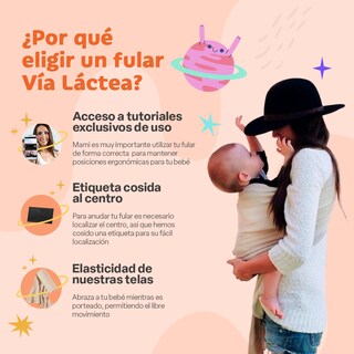 Foto 4 | Foto 4 | Fular Ergonómico Para Bebé Vía Lactea Múltiples Posiciones Y Amarre Transpirable