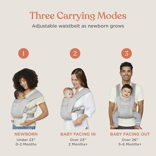 Foto 2 | Foto 2 | Portabebés Wrap Ergobaby Embrace Cozy Soft Air Mesh Gris - Venta Internacional.