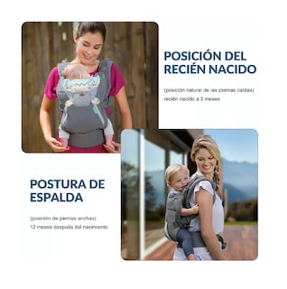 Foto 3 | Foto 3 | Canguros Bebés Mochila Ergonómica Porta Bebe 0-36 Meses Belug Gris