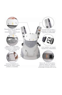 Foto 3 | Foto 3 | Mochila Portabebes Canguros Ergonomica Asient Color Gris