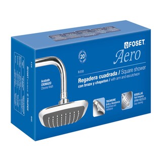 Foto 2 | Foto 2 | Regadera Cuadrada Foset R-510 color Plata con Brazo Línea Aero