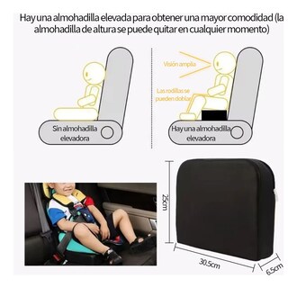 Foto 4 | Foto 4 | ''asiento De Coche Portátil Para Bebés Con Cojín Elevador Rosa Negro ''
