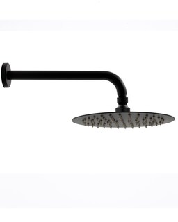 Foto 2 | Foto 2 | Regadera Redonda de 25 cm con Brazo/ Chapetón/ Manerales Rubinett de Acero Inoxidable 304 Negro Mate