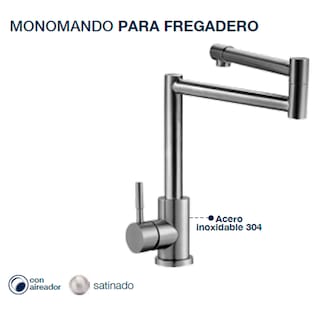 Foto 2 | Foto 2 | Llave Monomando para Fregadero o Tarja Rubinett Acero Inoxidable 304 Satinado Super Lujo