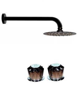 Foto 1 | Foto 1 | Regadera Redonda de 15 cm con Brazo/ Chapetón/ Manerales Rubinett de Acero Inoxidable 304 Negro