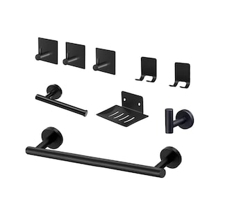 Foto 1 | Foto 1 | Accesorios para Baño Malubero color Negro Acero Inoxidable 9 Piezas