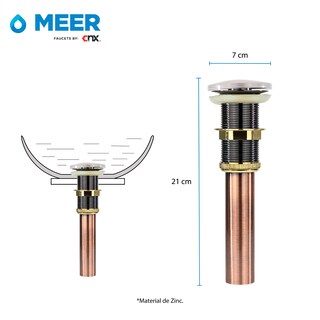 Foto 7 | Foto 7 | Mezcladora Monomando para Lavabo CNX MZM4111 + CANPOP-004 color Cobre Incluye Contra Canasta Pop Up
