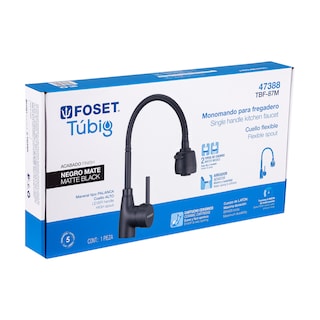Foto 3 | Foto 3 | Monomando para Fregadero Foset TBF-87M color Negro con Cuello Flexible