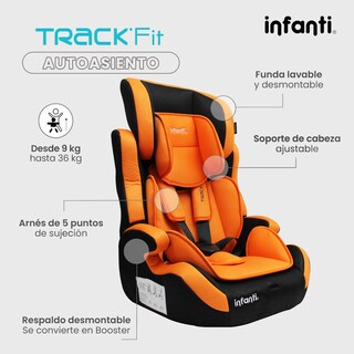 Foto 4 | Foto 4 | Autoasiento Infanti Track Fit Grupo 1, 2, 3 Convertible A Booster Color Naranja