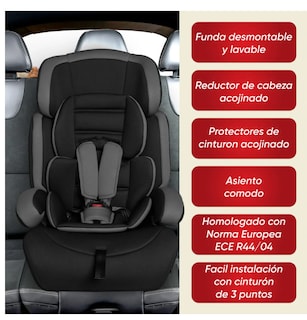 Foto 5 | Foto 5 | Autoasiento Silla Booster Benjo Bebe Carro 9 A 36kg Color Negro Con Gris