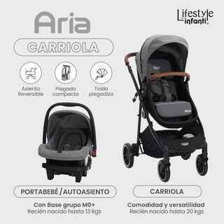 Foto 2 | Foto 2 | Lifestyle By Infanti Carriola Sistema de Viaje Aria Asiento Reversible con Portabebé Color Gris