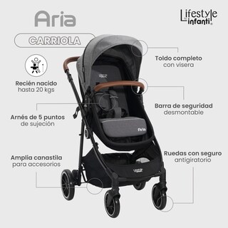 Foto 3 | Foto 3 | Lifestyle By Infanti Carriola Sistema de Viaje Aria Asiento Reversible con Portabebé Color Gris